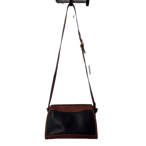 Hunt Club Vintage Leather Shoulder Crossbody Bag Purse Black and Brown - Picture 4 of 11